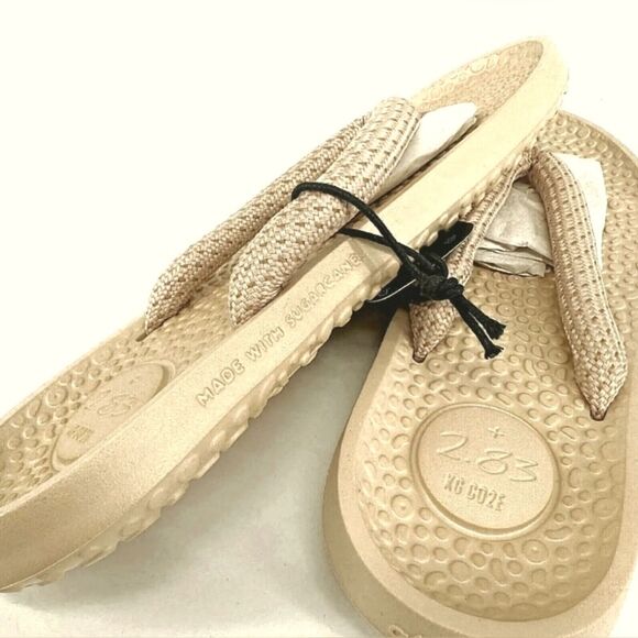ALLBIRDS Sugar Zeffer Unisex Cushioned Beach Flip Flop Washable Lux Beige W10/M8 - Picture 5 of 6